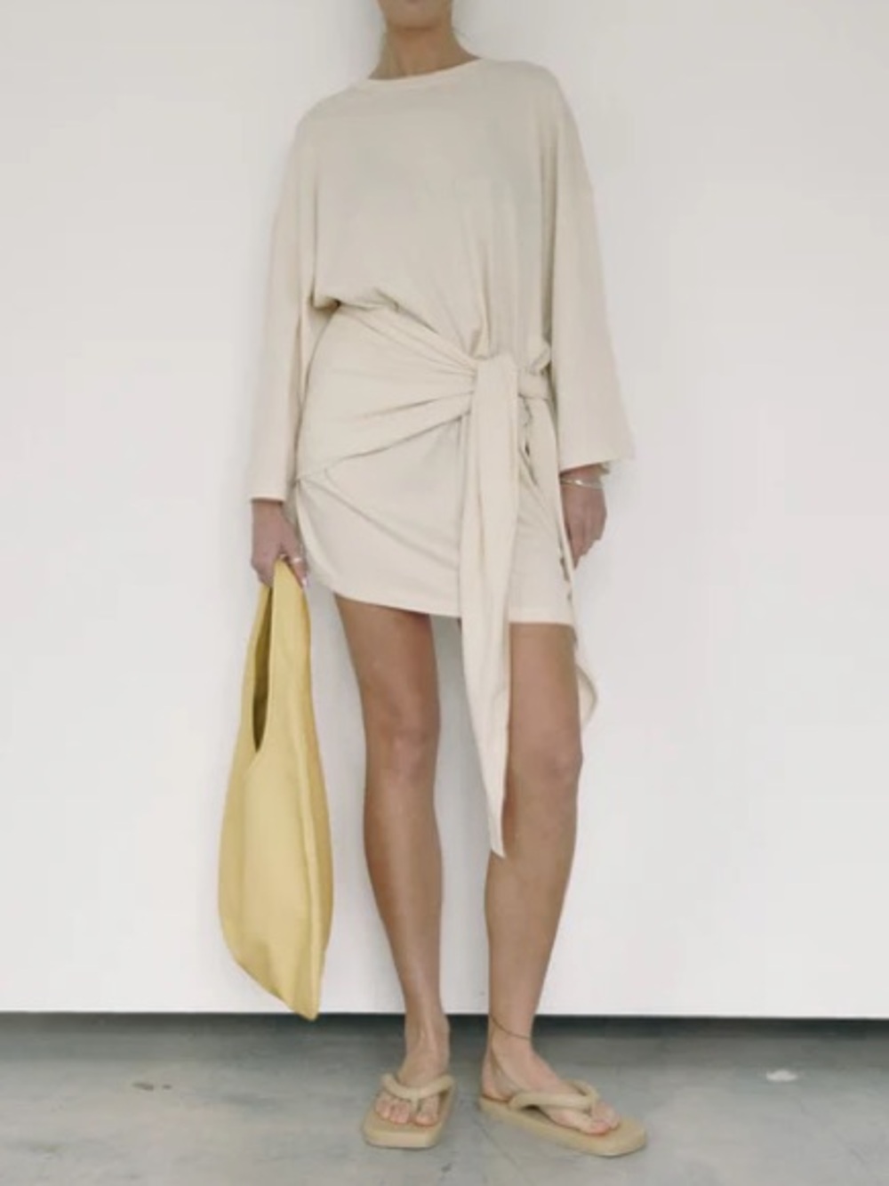 NWT Boheme Goods The Wrap Cotton Dress in Milk size XS/S